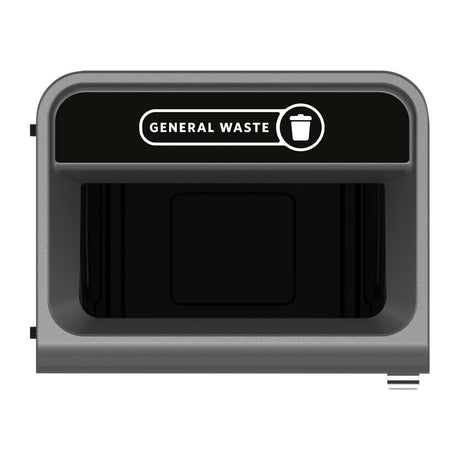 Rubbermaid Configure Recycling Bin with General Waste Label Black 125L - CX980  Rubbermaid   