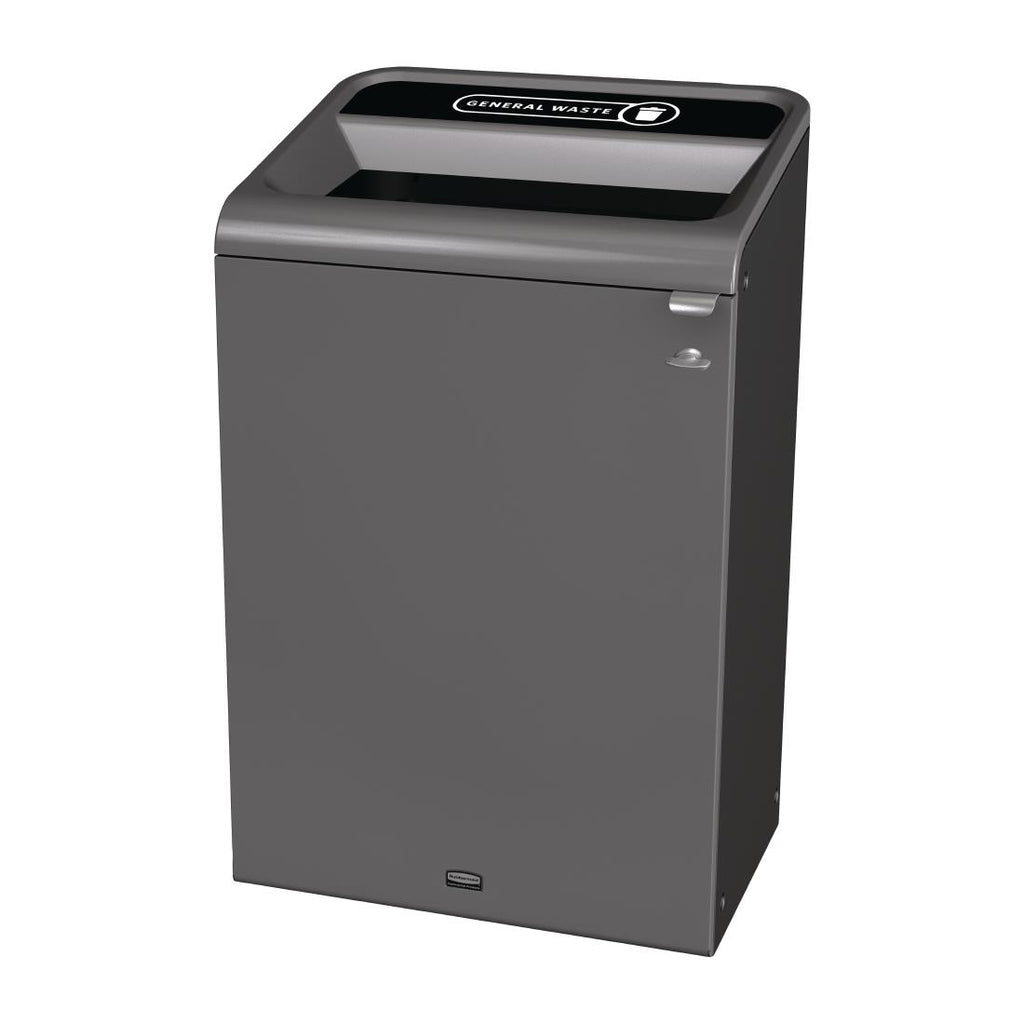 Rubbermaid Configure Recycling Bin with General Waste Label Black 125L - CX980  Rubbermaid   
