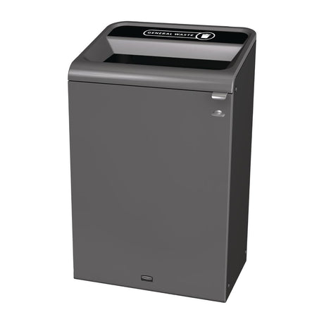 Rubbermaid Configure Recycling Bin with General Waste Label Black 125L - CX980  Rubbermaid   