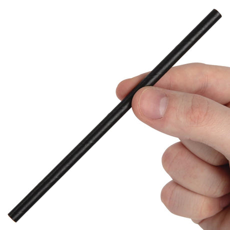 Fiesta Compostable Paper Cocktail Stirrer Straws Black (Pack of 250) - CY080  Fiesta   
