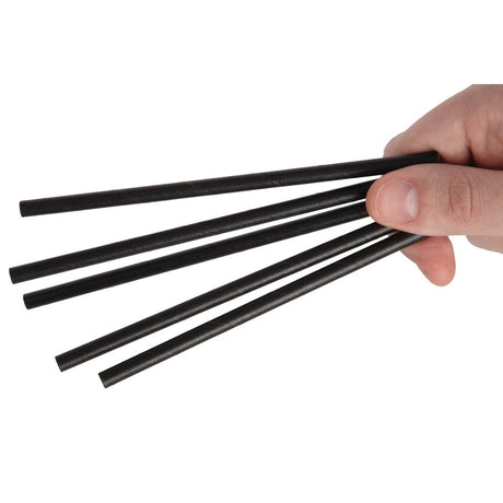 Fiesta Compostable Paper Cocktail Stirrer Straws Black (Pack of 250) - CY080  Fiesta   