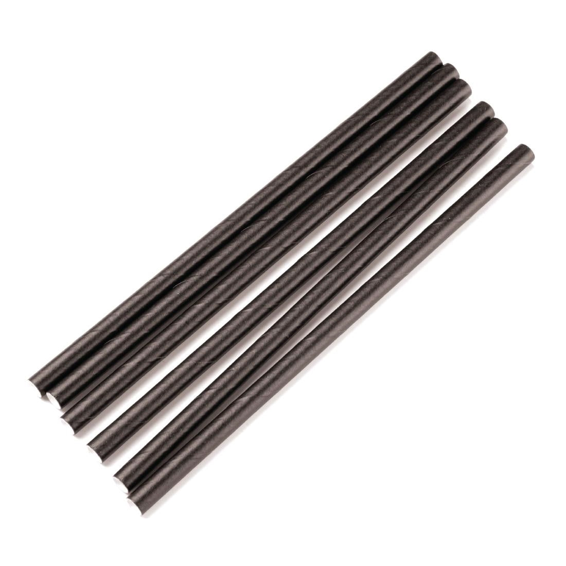 Fiesta Compostable Paper Cocktail Stirrer Straws Black (Pack of 250) - CY080  Fiesta   