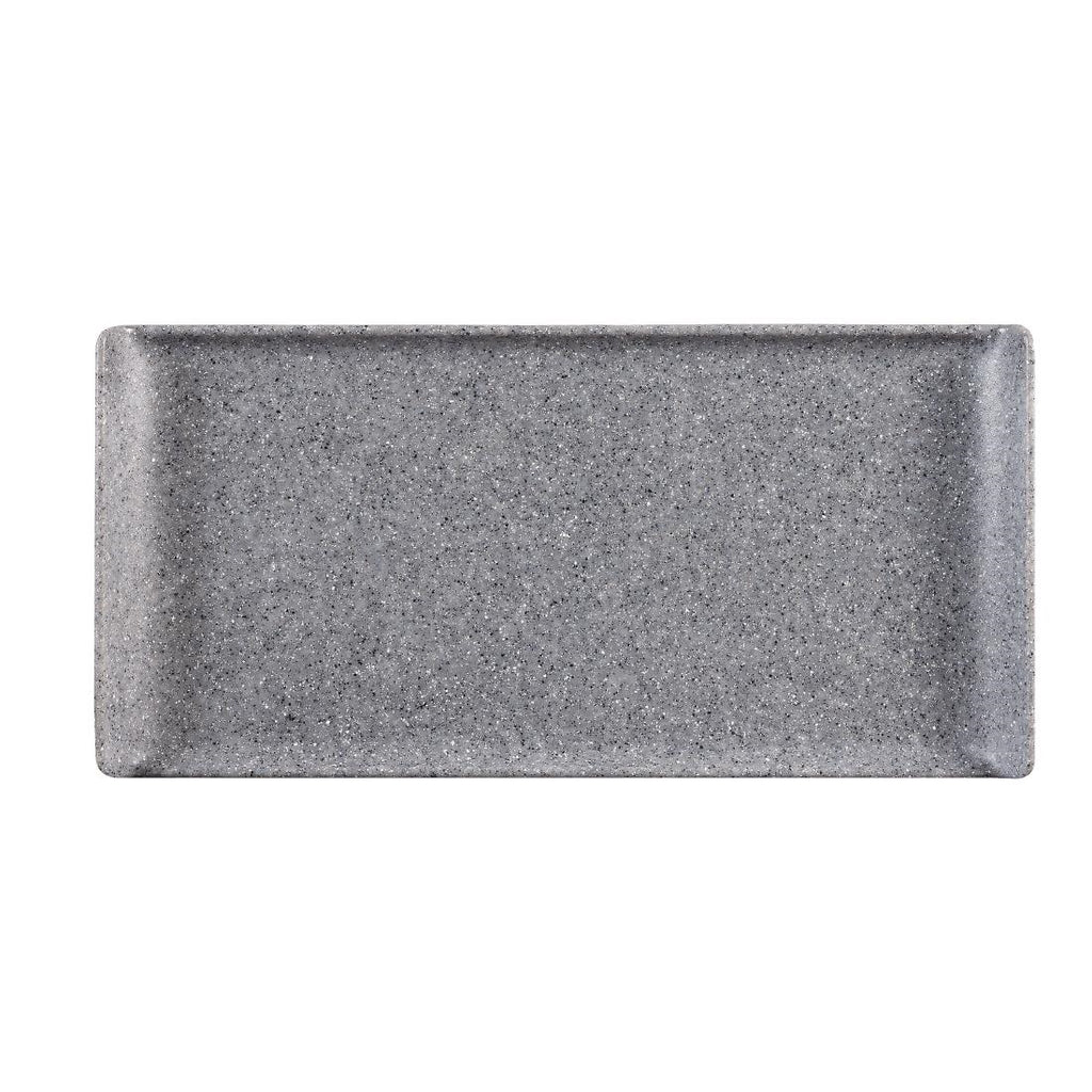 Churchill Melamine Rectangular Trays Granite 300mm (Pack of 6) - CY771  Churchill   