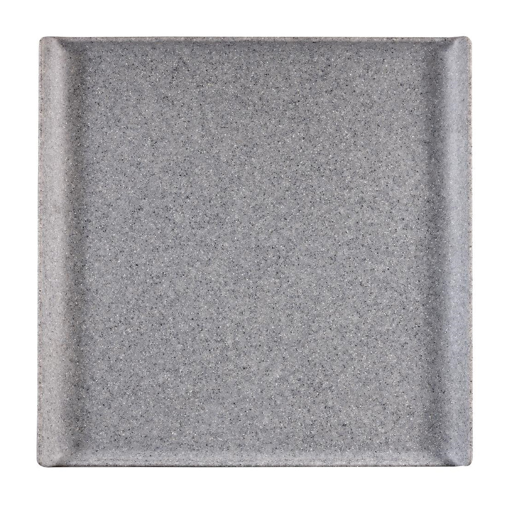 Churchill Melamine Square Trays Granite 303mm (Pack of 4) - CY772  Churchill   