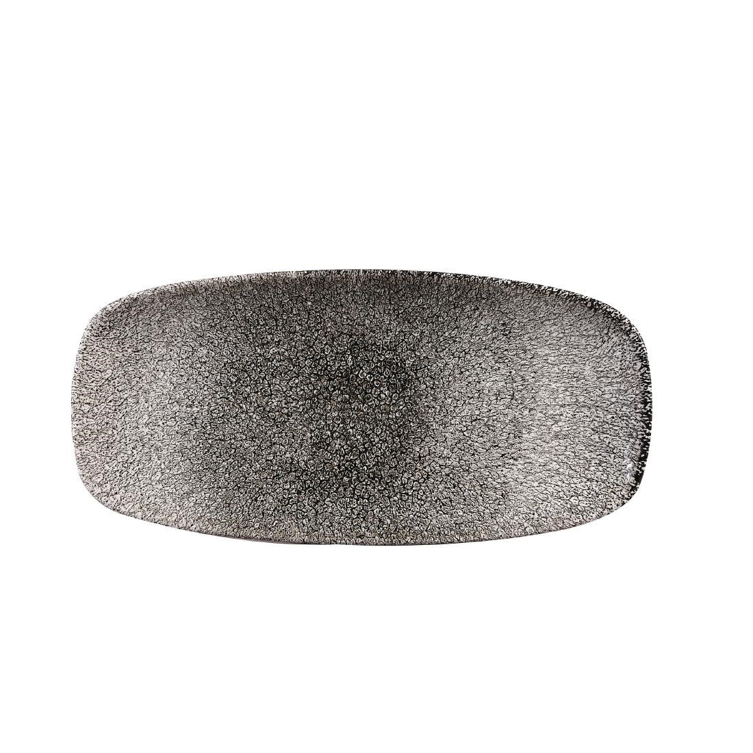 Churchill Studio Prints Raku Rectangular Plate Quartz Black 269mm (Pack of 12) - CY905 Plates Churchill