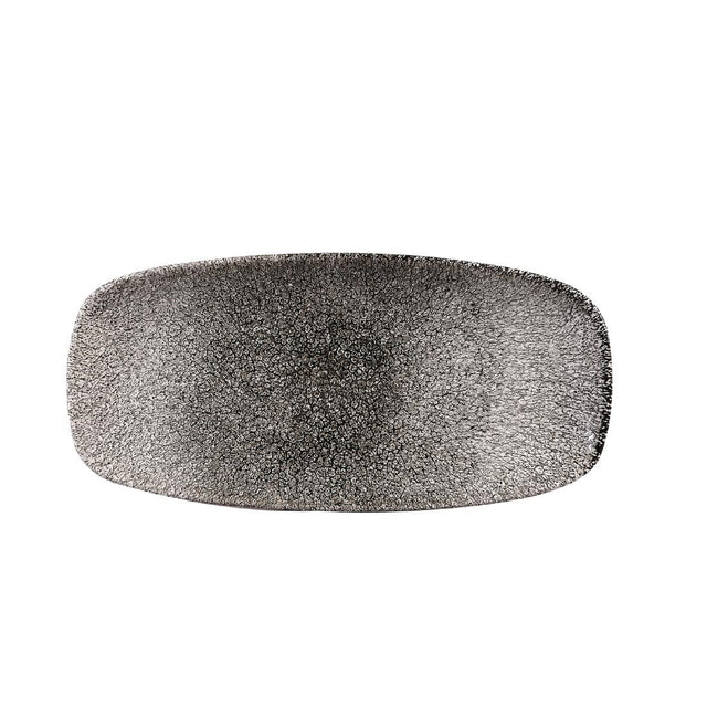 Churchill Studio Prints Raku Rectangular Plate Quartz Black 269mm (Pack of 12) - CY905 Plates Churchill