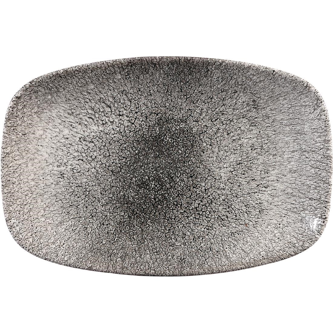 Churchill Studio Prints Raku Rectangular Plate Quartz Black 237mm (Pack of 12) - CY906 Plates Churchill