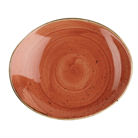Churchill Stonecast Oval Coupe Plate Orange 192mm (Pack of 12) - CY966 Plates Churchill