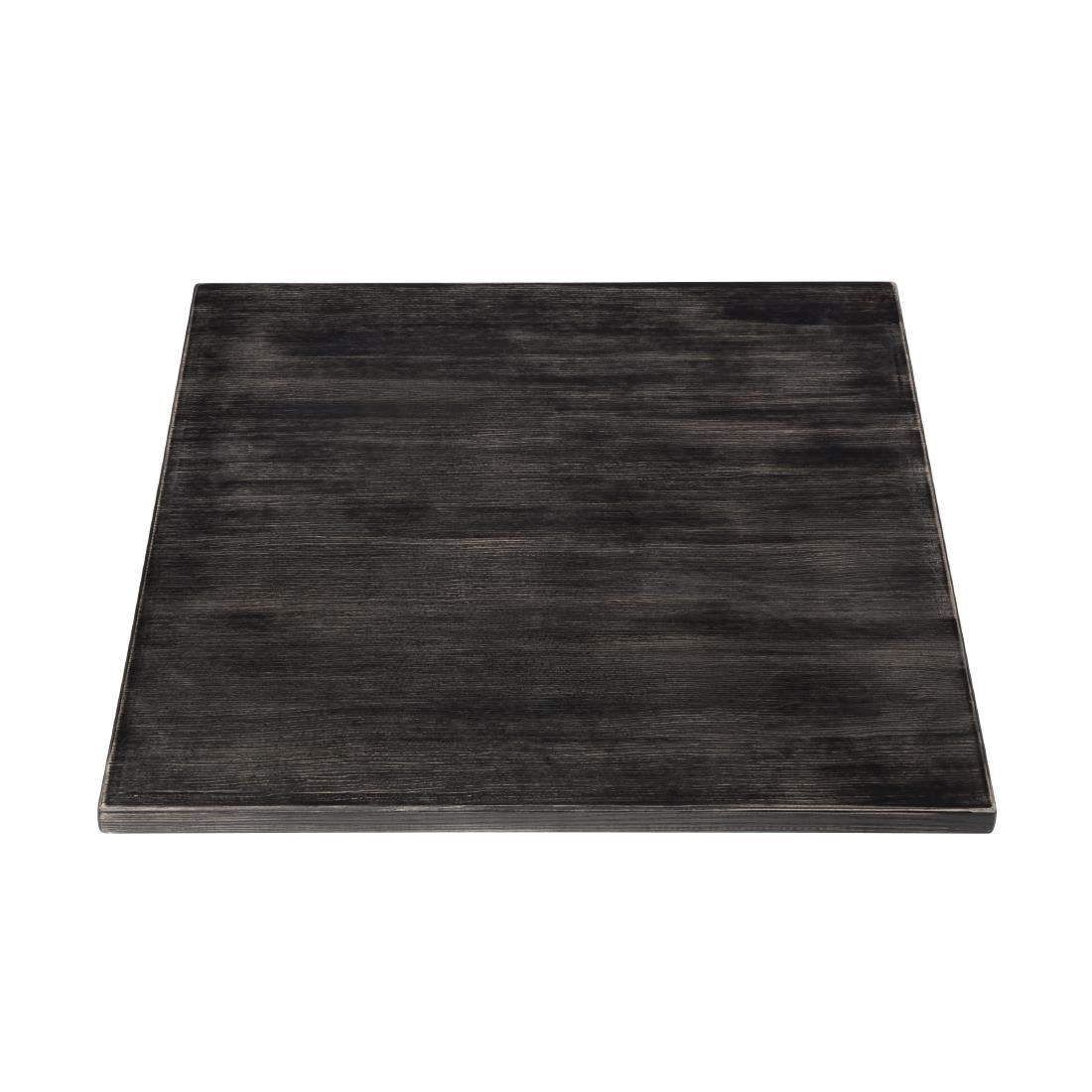 Bolero Pre-drilled Square Tabletop Vintage Black 700mm - CY969 Wood Effect Table Tops Bolero   