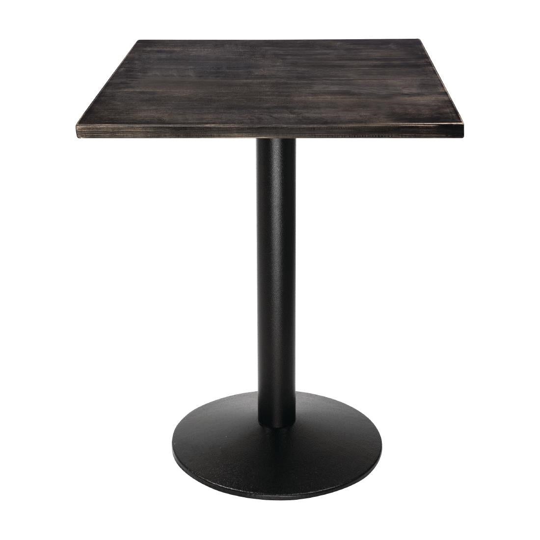 Bolero Pre-drilled Square Tabletop Vintage Black 700mm - CY969 Wood Effect Table Tops Bolero   