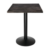 Bolero Pre-drilled Square Tabletop Vintage Black 700mm - CY969 Wood Effect Table Tops Bolero   