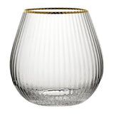 Utopia Hayworth Stemless Gin Gold Rim Glasses 650ml (Pack of 6) - CZ044  Utopia   