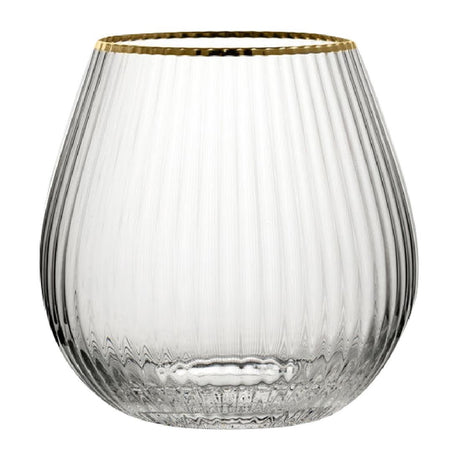 Utopia Hayworth Stemless Gin Gold Rim Glasses 650ml (Pack of 6) - CZ044  Utopia   