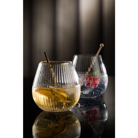 Utopia Hayworth Stemless Gin Gold Rim Glasses 650ml (Pack of 6) - CZ044  Utopia   