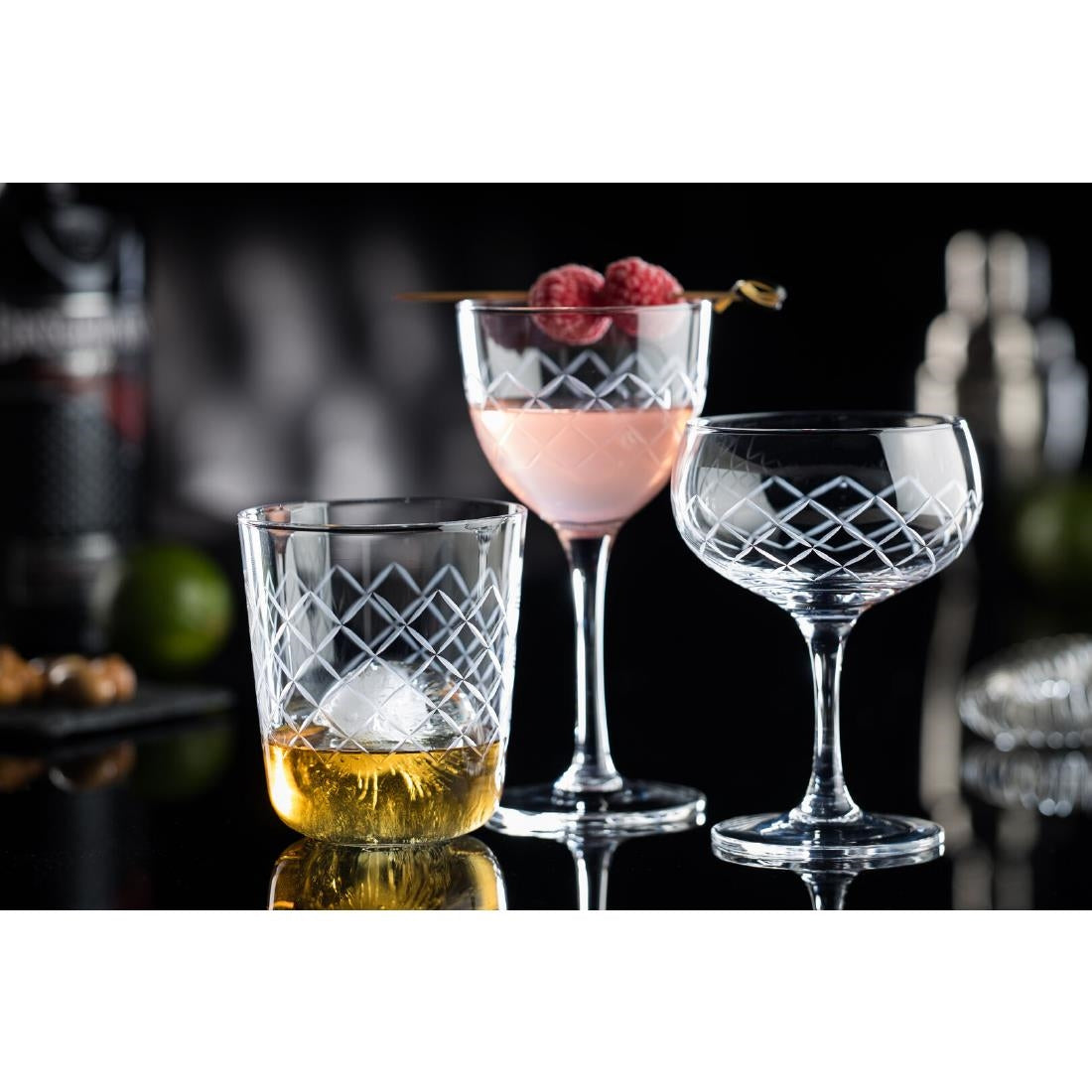 Utopia Raffles Diamond Martini Glasses 190ml (Pack of 6) - CZ052 Cocktail Glasses Utopia   