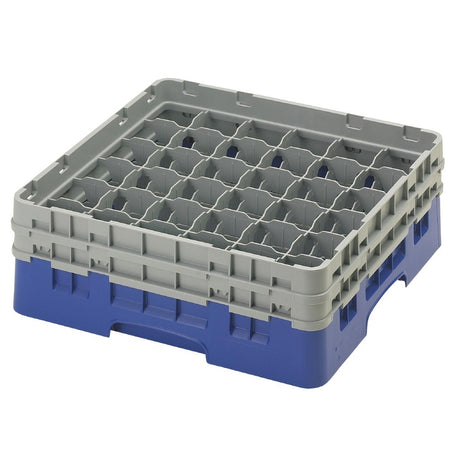 Cambro Camrack Blue 36 Compartments Max Glass Height 133mm - CZ124  Cambro   