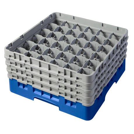 Cambro Camrack Blue 36 Compartments Max Glass Height 215mm - CZ128  Cambro   