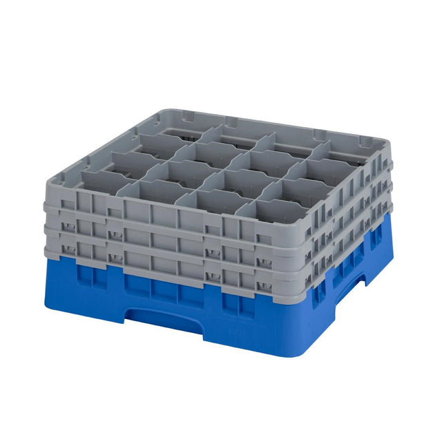 Cambro Camrack Blue 16 Compartments Max Glass Height 197mm - CZ164  Cambro   