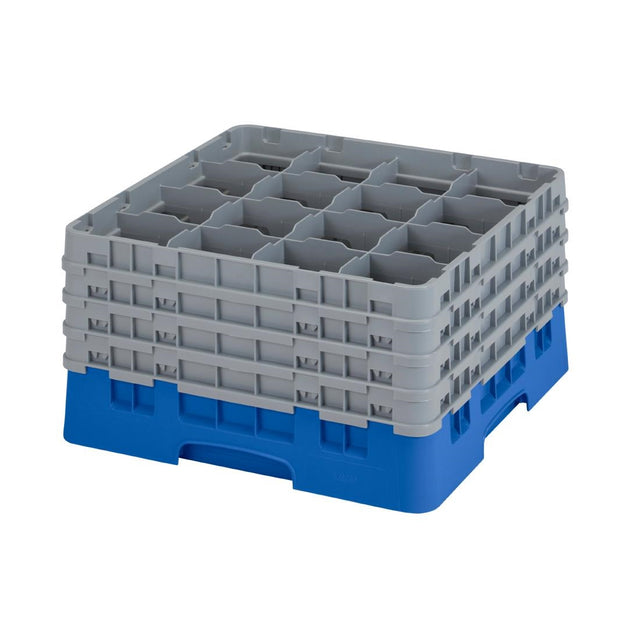 Cambro Camrack Blue 16 Compartments Max Glass Height 238mm - CZ166  Cambro   