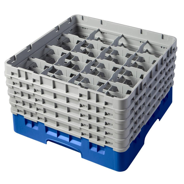 Cambro Camrack Blue 16 Compartments Max Glass Height 258mm - CZ167  Cambro   