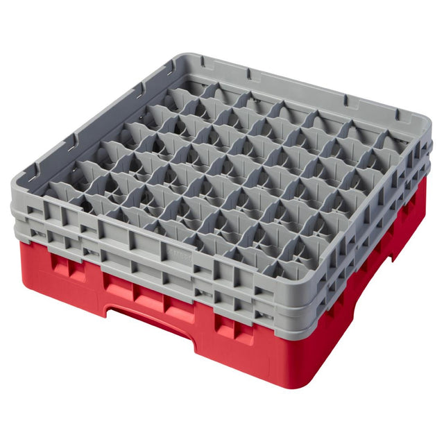 Cambro Camrack Red 49 Compartments Max Glass Height 120mm - CZ171  Cambro   