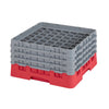 Cambro Camrack Red 49 Compartments Max Glass Height 215mm - CZ173  Cambro   