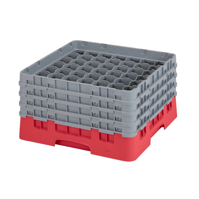 Cambro Camrack Red 49 Compartments Max Glass Height 215mm - CZ173  Cambro   