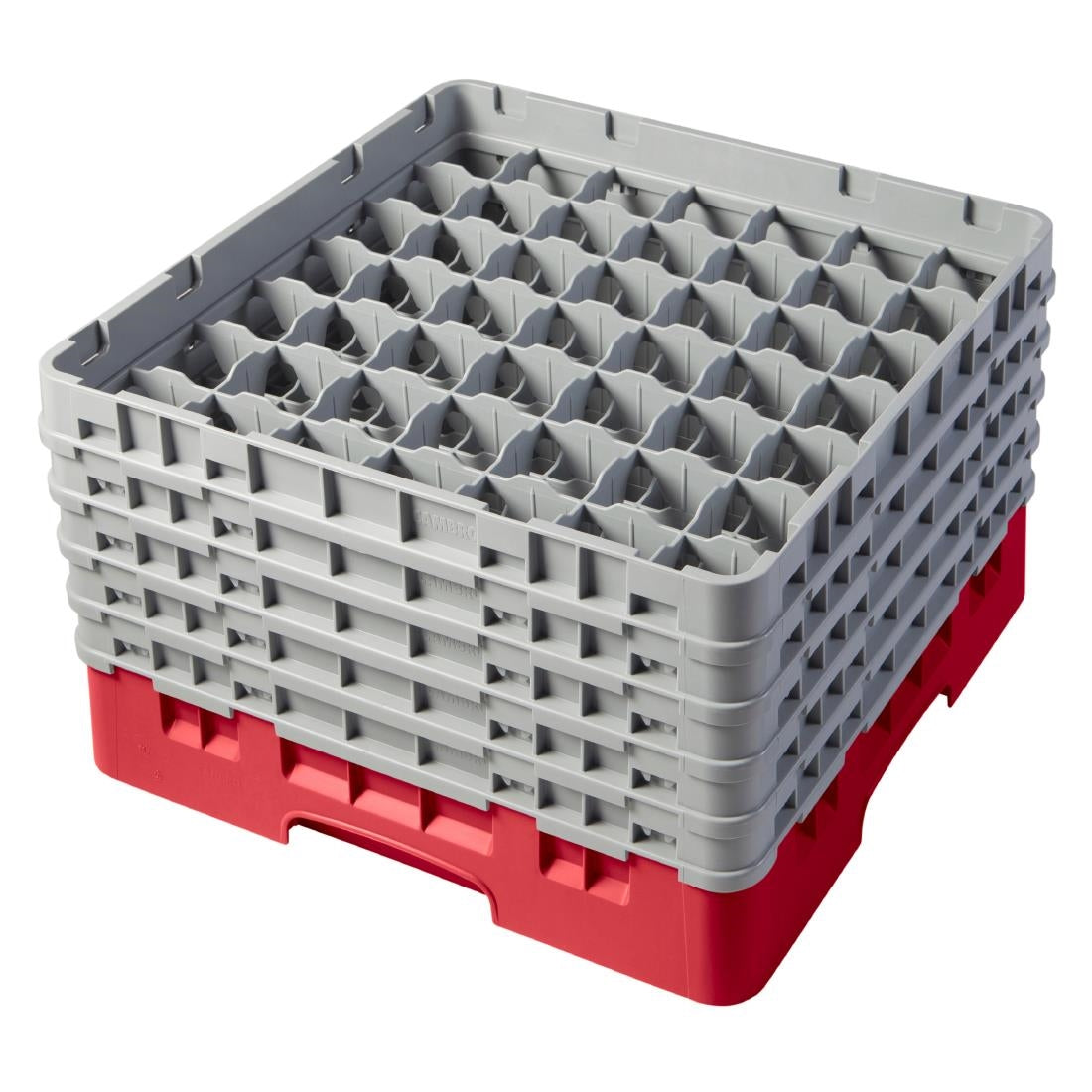 Cambro Camrack Red 49 Compartments Max Glass Height 258mm - CZ174  Cambro   