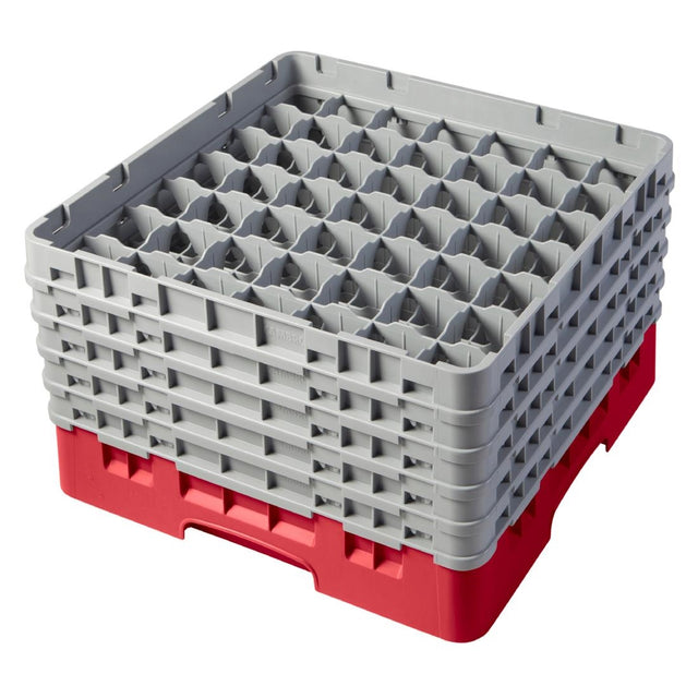 Cambro Camrack Red 49 Compartments Max Glass Height 258mm - CZ174  Cambro   