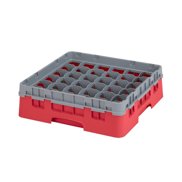 Cambro Camrack Red 36 Compartments Max Glass Height 92mm - CZ175  Cambro   