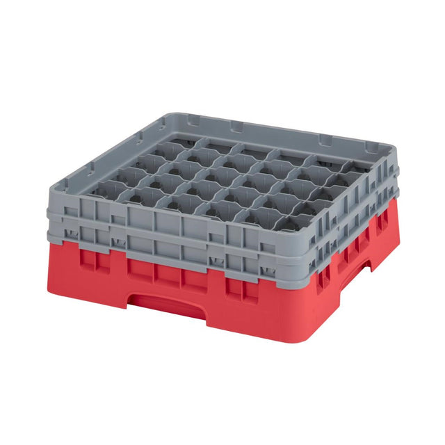 Cambro Camrack Red 36 Compartments Max Glass Height 133mm - CZ177  Cambro   