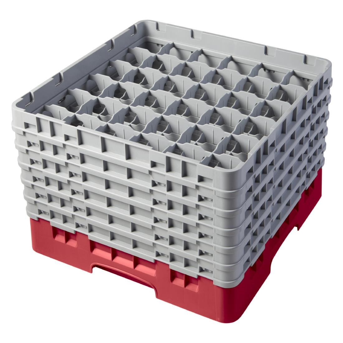 Cambro Camrack Red 36 Compartments Max Glass Height 298mm - CZ185  Cambro   