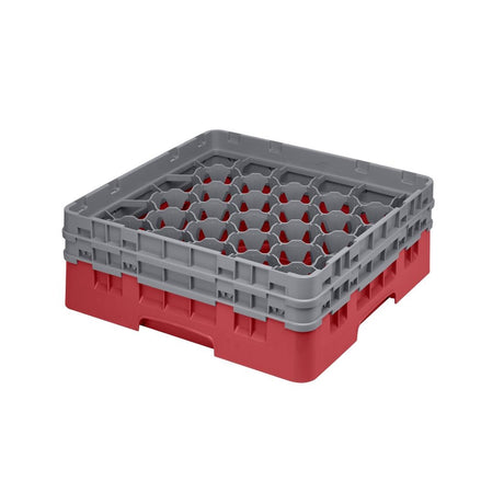Cambro Camrack Red 30 Compartments Max Glass Height 133mm - CZ187  Cambro   