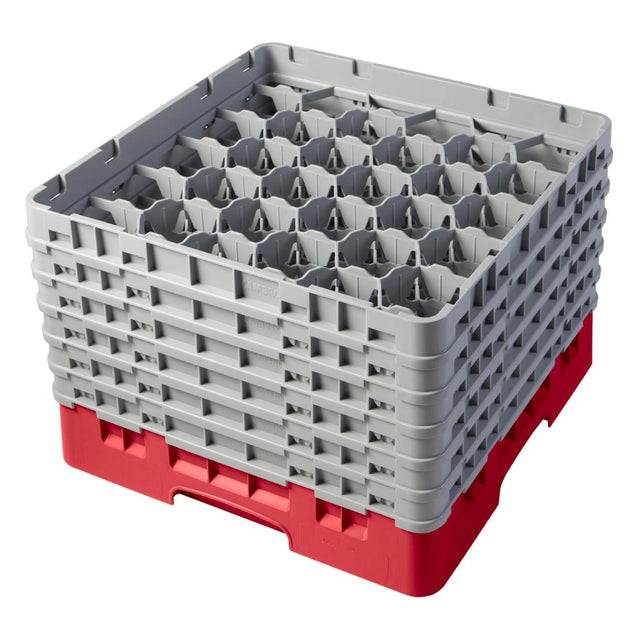 Cambro Camrack Red 30 Compartments Max Glass Height 298mm - CZ191  Cambro   