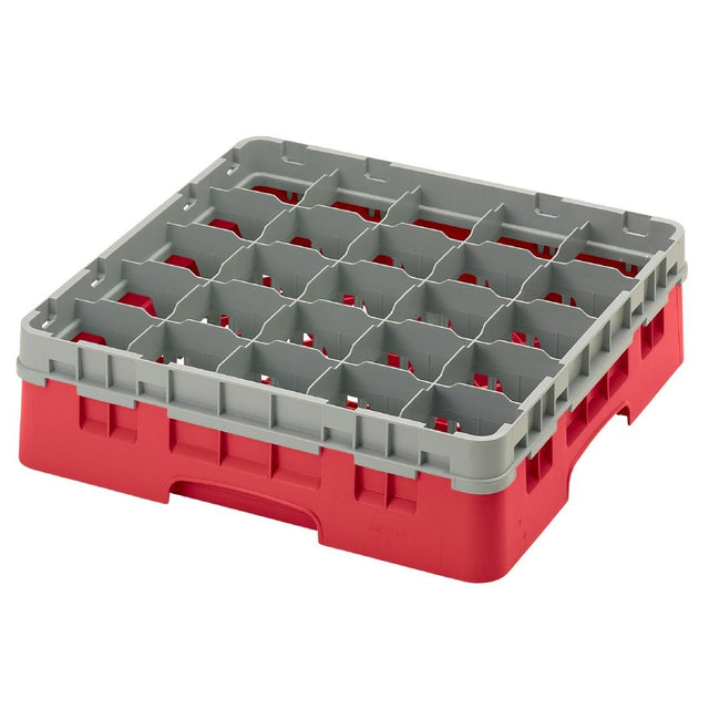 Cambro Camrack Red 25 Compartments Max Glass Height 279mm - CZ193  Cambro   