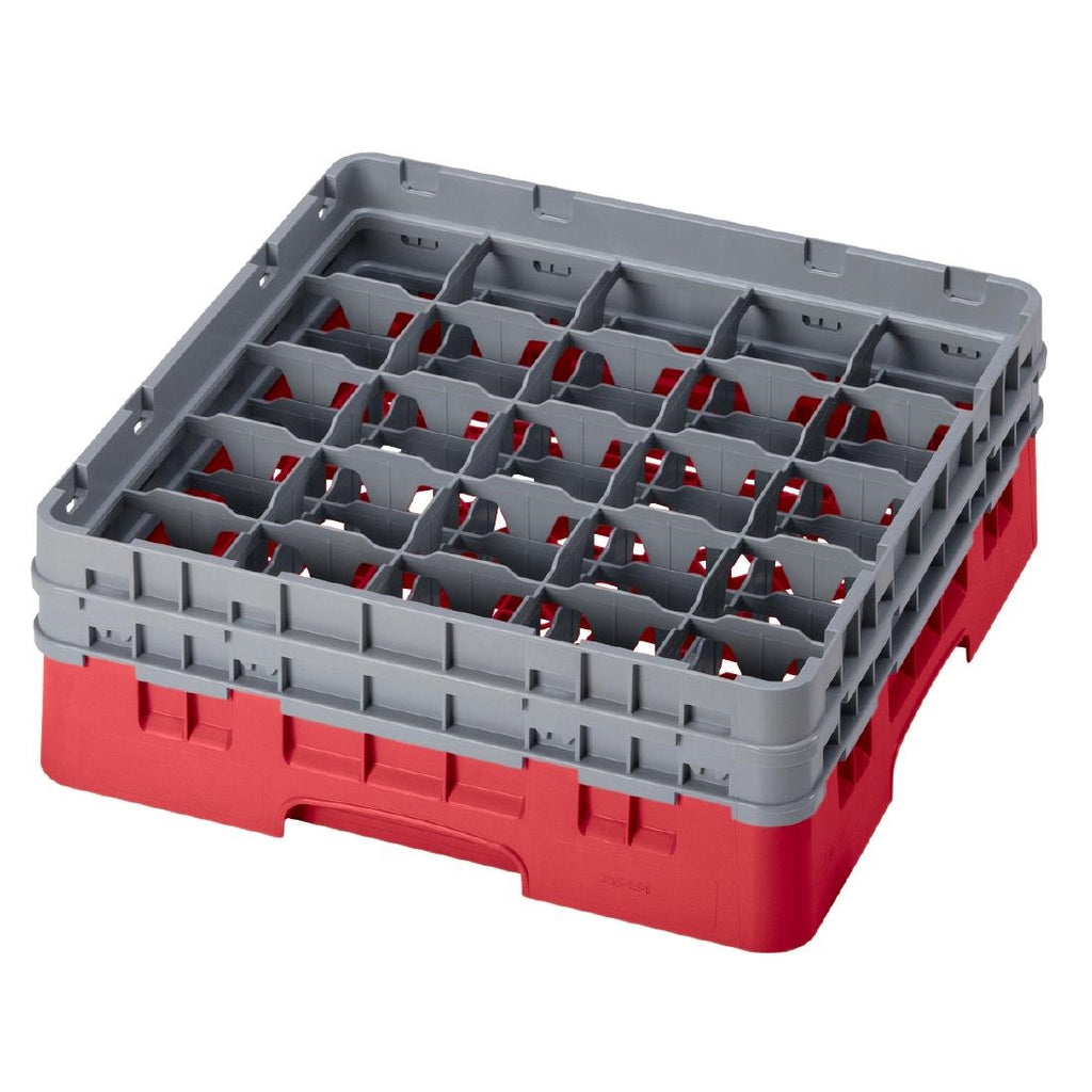 Cambro Camrack Red 25 Compartments Max Glass Height 133mm - CZ194  Cambro   