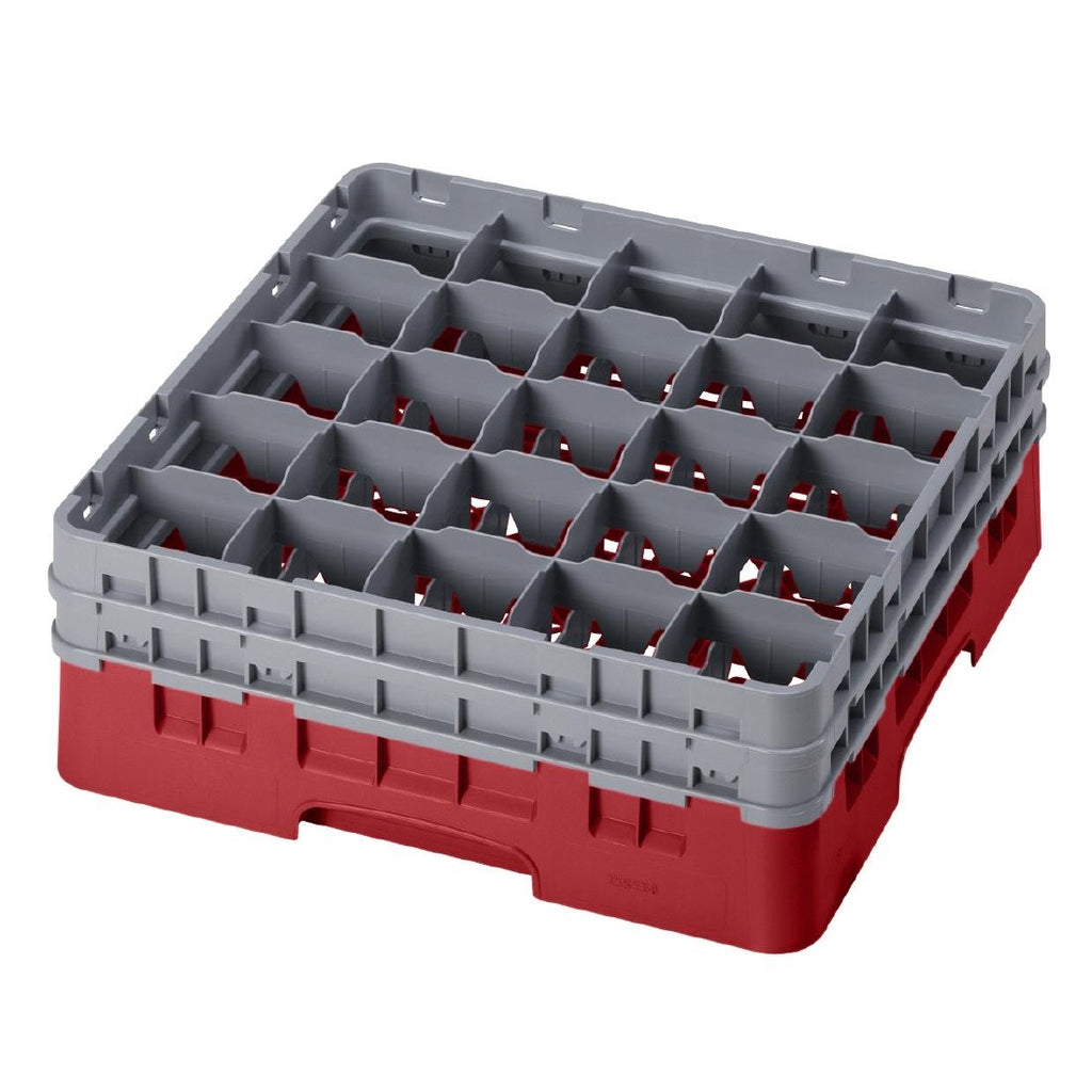 Cambro Camrack Red 25 Compartments Max Glass Height 156mm - CZ195  Cambro   