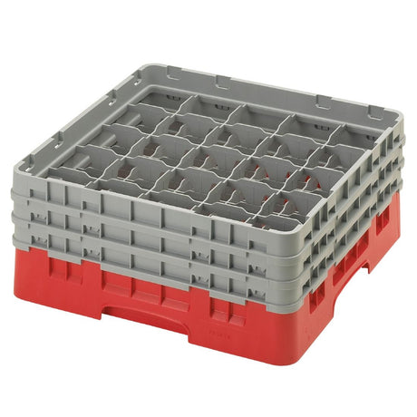 Cambro Camrack Red 25 Compartments Max Glass Height 174mm - CZ196  Cambro   