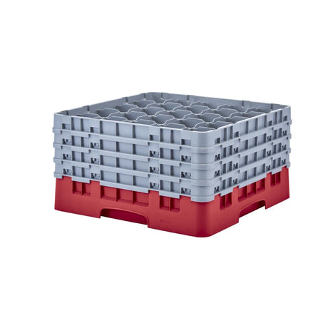 Cambro Camrack Red 25 Compartments Max Glass Height 238mm - CZ198  Cambro   