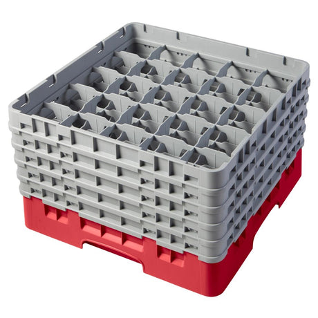 Cambro Camrack Red 25 Compartments Max Glass Height 258mm - CZ199  Cambro   