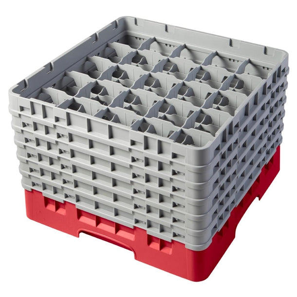 Cambro Camrack Red 25 Compartments Max Glass Height 298mm - CZ201  Cambro   