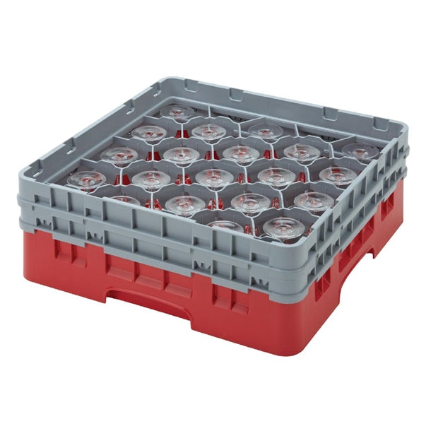 Cambro Camrack Red 20 Compartments Max Glass Height 156mm - CZ205  Cambro   