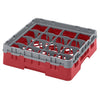 Cambro Camrack Red 16 Compartments Max Glass Height 92mm - CZ212  Cambro   