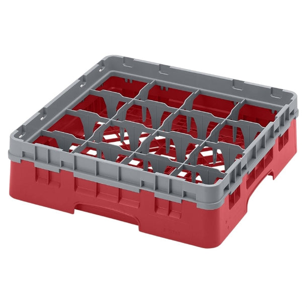 Cambro Camrack Red 16 Compartments Max Glass Height 92mm - CZ212  Cambro   