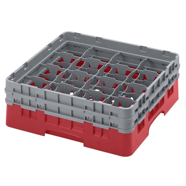 Cambro Camrack Red 16 Compartments Max Glass Height 133mm - CZ214  Cambro   