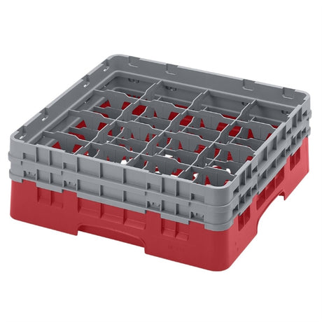 Cambro Camrack Red 16 Compartments Max Glass Height 133mm - CZ214  Cambro   