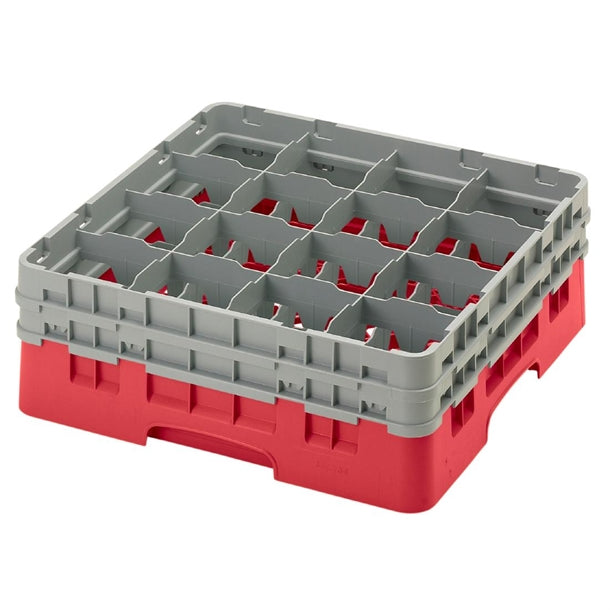 Cambro Camrack Red 16 Compartments Max Glass Height 156mm - CZ215  Cambro   