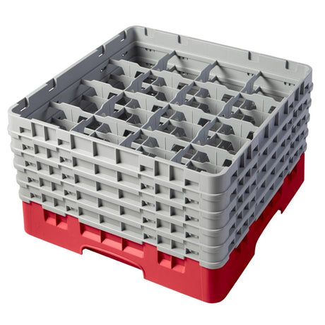 Cambro Camrack Red 16 Compartments Max Glass Height 258mm - CZ219  Cambro   