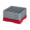 Cambro Camrack Red 16 Compartments Max Glass Height 238mm - CZ222  Cambro   