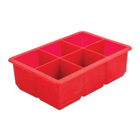 Beaumont Six Cavity Silicone Ice Cube Mould Red - CZ403  Beaumont   